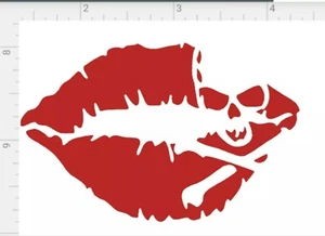 Lips Decal Sticker Sexy Kiss Mark. Red, Wall & Car Bumper Window 2.0 - Picture 1 of 2