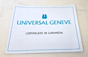 Vecchia garanzia orologio Universal Geneve anni '70 compilata - Imagen 1 de 5