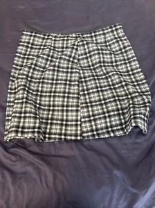 Art Class Skirt Girls Size XL 14/16 Blue Black White Plaid Zipper Waist - Picture 1 of 3