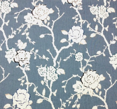 KRAVET NIGHT VINE CHINA AZUL BLANCO FLORAL TOILE 100% TELA LINO 1,75 YARDAS 54"W Foto 1 de 4