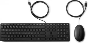 HP 320MK Wired Keyboard and Mouse Combo – USB, Full-Size QWERTY – Black - Picture 1 of 5