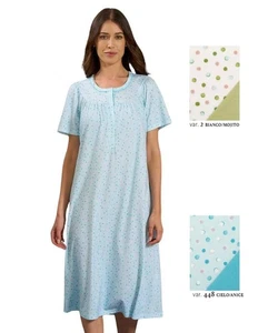 Camicia da notte donna in jersey di cotone a manica corta Linclalor 75273 - Picture 1 of 1