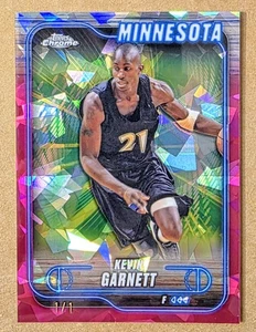 2024-25 Topps Chrome Sapphire Kevin Garnett #44 Paparadascha 1/1 Timberwolves - Picture 1 of 2