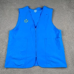 Walmart Mitarbeiter Weste Herren MEDIUM blau durchgehender Reißverschluss ärmellos Associate Uniform - Bild 1 von 14