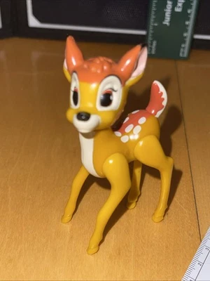 Винтажная пластиковая фигурка Disney Bambi Baby Deer Fawn коричневые белые пятна 4 дюйма - Изображение 1 из 4