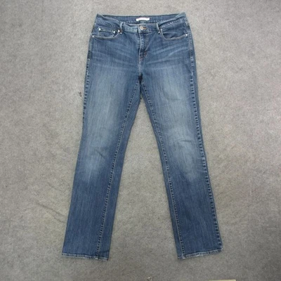 Levis 505 Straight Jeans Womens 12 Long Blue Medium Wash Denim Stretch Classic - Image 1 of 4