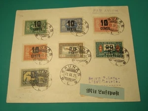 1925 Lithuania Kaunas full set on 2 Registered covers to Leepaja Latvia airmail - Picture 1 of 4