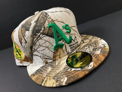 EXCLUSIVE OAKLAND A'S ATHLETICS FITTED HAT REAL TREE CAMO 72 WS PATCH CLUB 7 1/8 - Image 1 of 4