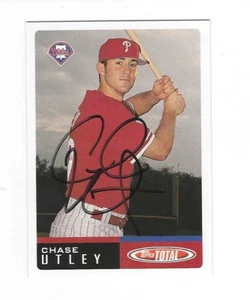 Autografiado Firmado Chase Utley Philadelphia Phillies 2002 Topps Total #486 con Certificado de Autenticidad - Imagen 1 de 1