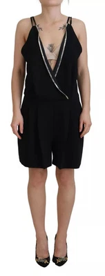 Dsquared ² Schwarz Verziert Ärmellos V-Ausschnitt Overall Damen Kleid Original - Bild 1 von 4