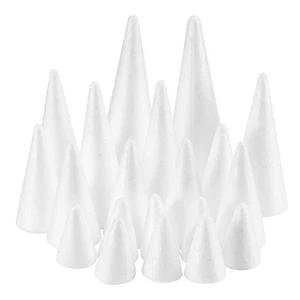 20 Pack Assorted Craft Foam Cones, 2.5, 4, 6, 8in Sizes, DIY Christmas Tree Form - Picture 1 of 6