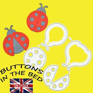 2 Ladybirds Ladybugs Metal Cutting Dies Set, Ladybird, Stencils, Card Making, A4 - Picture 1 of 8