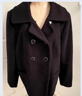 Style & Co. - Women's Black Lined Double Breasted Pea Coat - Sz XL - Image 1 of 2