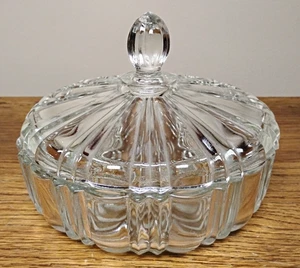 Vintage Glas Anchor Hocking altes Café runde Deckelschale Netzmuster Boden EUC - Bild 1 von 24