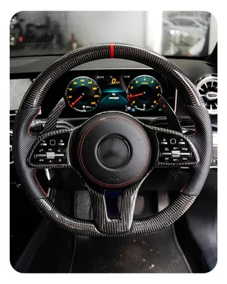 Volante fibra carbono mercedes-benz a180 a200 w177 w176 w166 Foto 1 de 4