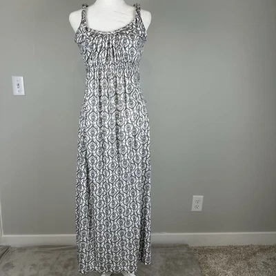 Banana Republic Geometric Print Sleeveless Maxi Dress Womens Size S Gray Boho - Image 1 of 4
