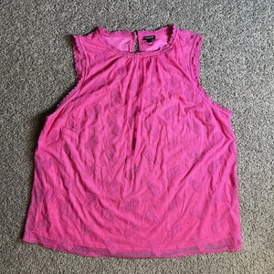 Blusa Torrid 3 Sin Mangas Rosa Caliente Bordada Piñas Encaje Oficina Fiesta - Imagen 1 de 8