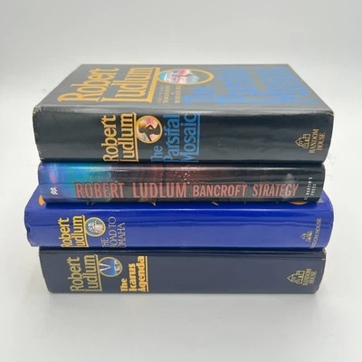 Robert Ludlum Hardcover Book Lot of 4 Spy Espionage Thriller Novels Foto 1 de 4