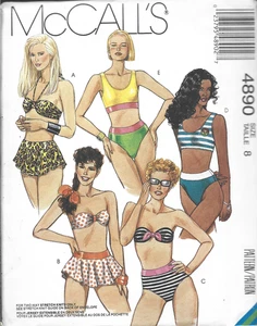 Vintage McCall's Pattern #4890-Misses Two-Piece Swimsuits Size 8-Stretch Fabrics - Bild 1 von 1