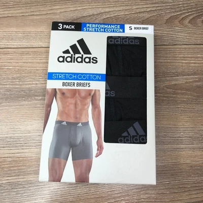 Adidas Mens Performance Stretch Boxer Briefs Men's Size Small 3 Pack NEW - Image 1 of 3