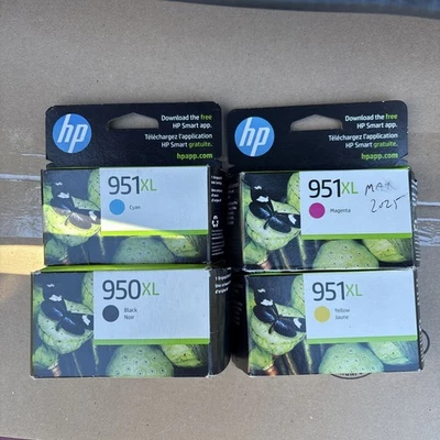 2021-22 4er Set Original HP 950XL Schwarz 951XL Farbe High Yield Tintenpatronen - Bild 1 von 4