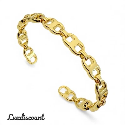 Tory Burch Gold Gemini Link Cuff Bracelet. - Image 1 of 4