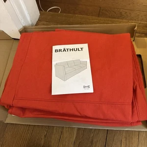 NEW IKEA BRATHULT VISSLE RED ORANGE COVER 3-SEAT SOFA SLIPCOVER 403.361.85 - Picture 1 of 1