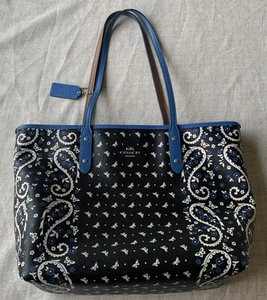 COACH Butterfly Bandana City Zip Tote Shoulder Purse F59329 - Picture 1 of 8