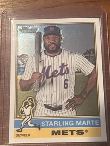 2025 Topps Heritage Short Print Chrome Refractor - #417 Starling Marte Mets SP - Picture 1 of 2