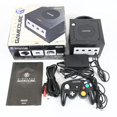 Consola Nintendo GameCube DOL-001 Negro Japón Caja Controlador Cable Probado - Imagen 1 de 4