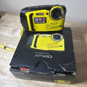 Fujifilm Fine Pix XP140 Black Yellow Waterproof Dust Proof Camera - Picture 1 of 11