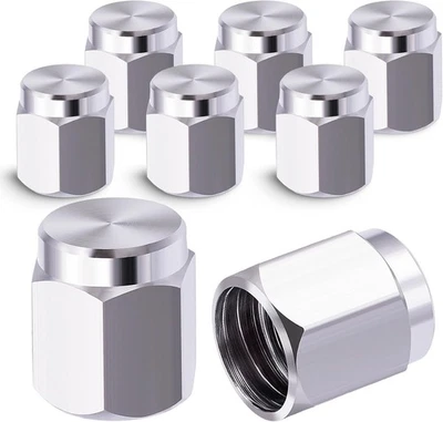 Tapas de vástago de válvula de neumático de latón metálico de 8 piezas, con junta tórica de goma, neumático universal V Foto 1 de 4