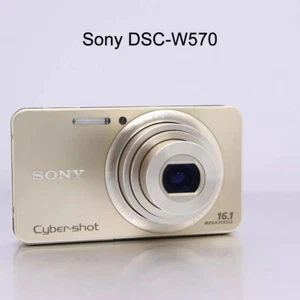 Sony Cybershot DSC-W570 16.1MP Compact Digital Camera  -Pink / Purple / Gold - Picture 1 of 22