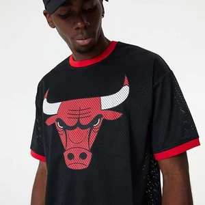 Gorra New Era para hombre NBA Chicago Bulls logotipo del equipo malla de poliéster camiseta de gran tamaño - Imagen 1 de 7
