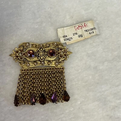 Broche broche borla barroca vintage zoe coste for reminiscence c.1980 PIN NUEVO Foto 1 de 4