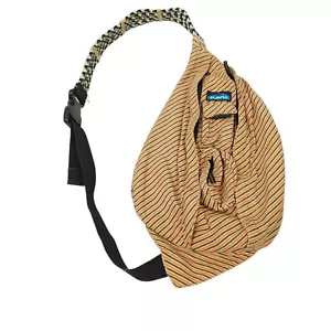 Kavu Rope Sling Bag Crossbody Backpack Striped Canvas Zipper Pouch Purse Handbag - Picture 1 of 12