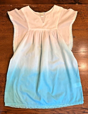 Garnet Hill Girl Sz M Beach Pool Cover-Up Surf Ombre Summer Vacation Cotton - Image 1 of 4