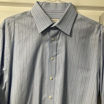 Camisa de vestir Joseph Abboud azul a rayas 16 1/2 34/35 con botones Foto 1 de 4