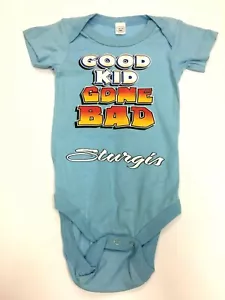 STURGIS "Good Kid" Moto Rally Grafica Un Pz BLU Bambino Bambini 12 MESI - Foto 1 di 4