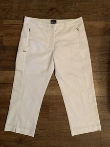Pantalones capri cortos elásticos nuevos con etiquetas para mujer Adidas Golf Novedad talla 12 blancos - Imagen 1 de 12