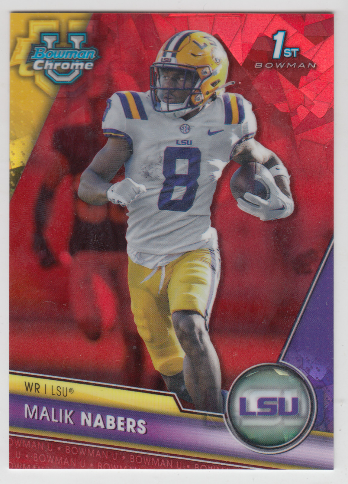 2023 BOWMAN CHROME U SAPPHIRE MALIK NABERS 1ST /5 RED SAPPHIRE #74 LSU