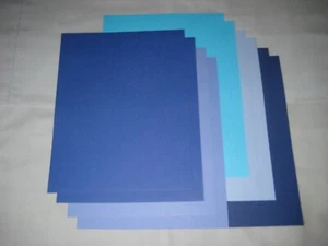 ¡¡OFERTA!! PAPEL CARTULINA 8,5 X 11 - TONOS DE AZUL - LOTE DE 10 HOJAS - ¡NUEVO!! - Imagen 1 de 1
