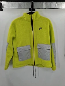 Nike Sportswear Essentials Sherpa Fleece Jacket Volt Mens Size LG DD5021-345 - Picture 1 of 19