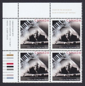 JAZZ = OSCAR PETERSON = Music= UL Block of 4 with Color ID Canada 2005 #2118 MNH - Picture 1 of 1