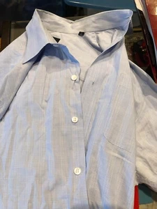 Nautica Mens Blue Pattern Button Dress Shirt Blue Size 15.5 32 / 33 Classic Fit - Picture 1 of 6