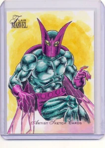 2023 Marvel Flair Sketch Card Faustino Beetle - Picture 1 of 1