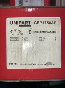 UNIPART 1750 MERCEDES BENZ A CLASS 04-09 B CLASS 05-on FRONT BRAKE PADS - Picture 1 of 1