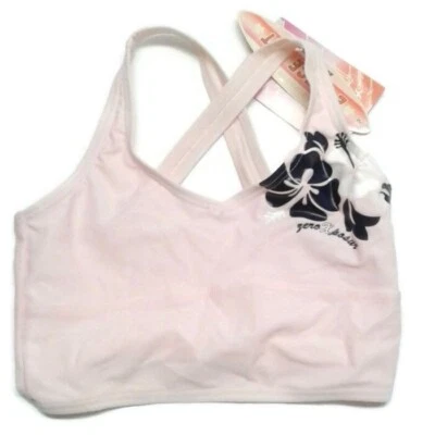Zero Xposur Size 8 Girls bathing Swim suit top Racerback Design Pink Floral NEW - Image 1 of 4