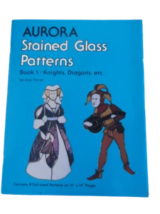Aurora Stained Glass Patterns Book 1 Knights Dragons By Amy Flores Paperback - Picture 1 of 2