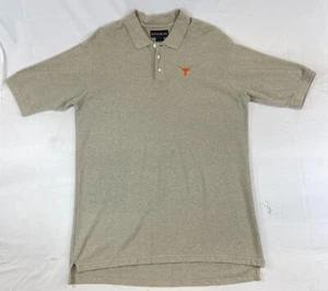 Mens L Texas Longhorns Shirt Polo Gray Casual Wear Croft Barrow Collar Buttons - Picture 1 of 6